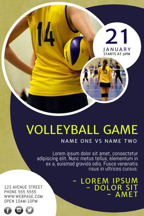 Volleyball Flyer Template Free